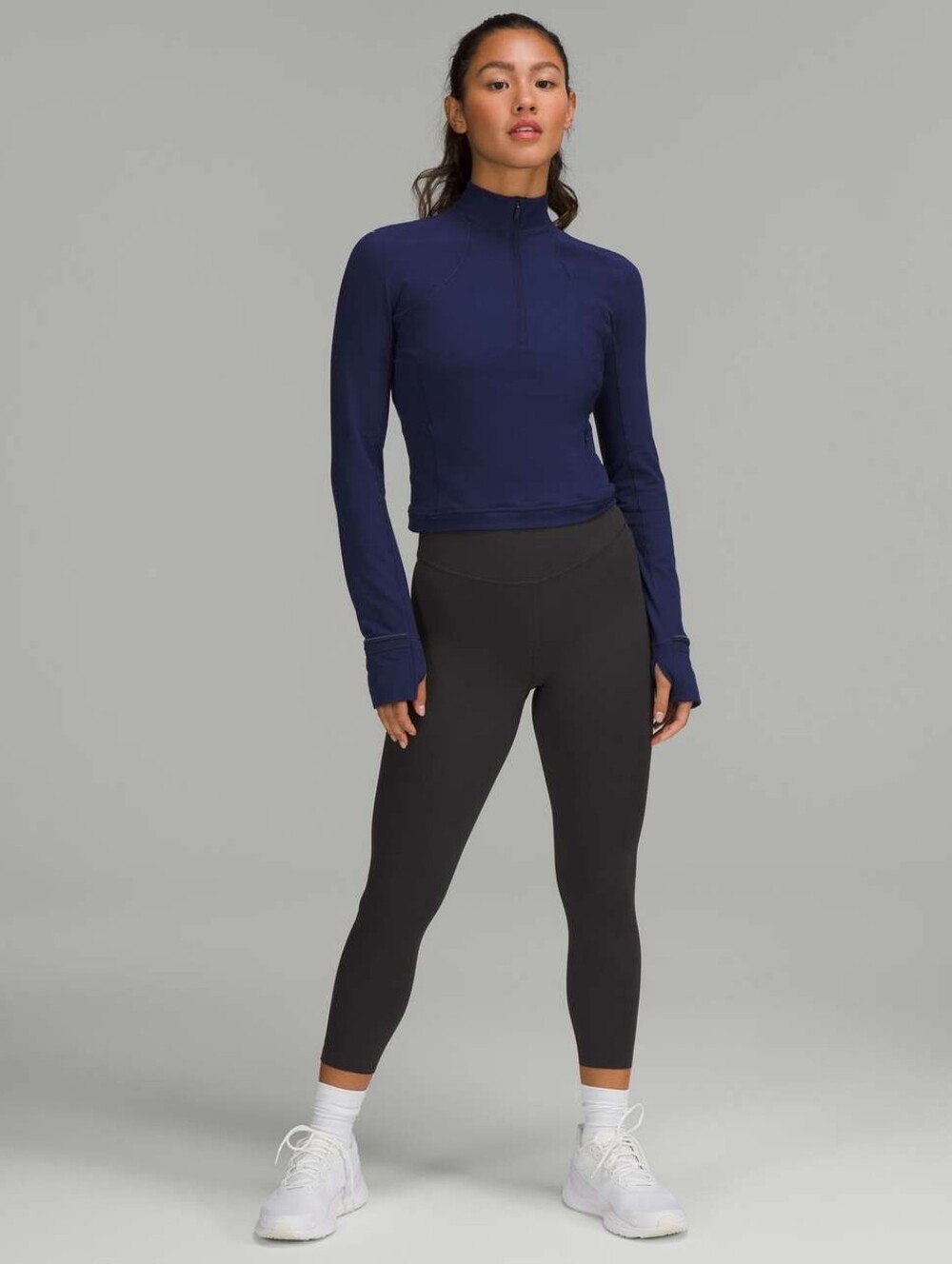 Lululemon Base Pace High Rise 23" Cropped Leggings Size 6 Graphite Grey Nulux - Picture 3 of 13